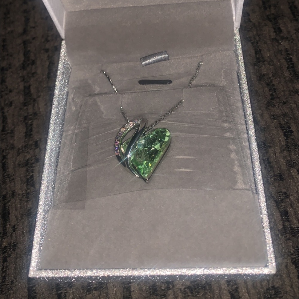 Heart Shaped Peridot Pendant Necklace